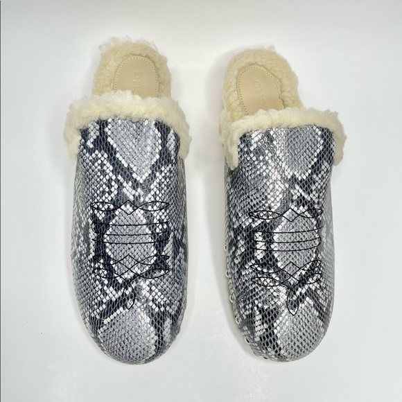 NEW Anthropologie Pilcro Grey Snakeskin Embossed  Wooden Clog US 11/EU 41 - Picture 4 of 10